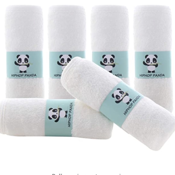HIPHOP PANDA BAMBOO NWOT 2 LAYER WHITE SOFT BABY WASHCLOTHS - Picture 1 of 14